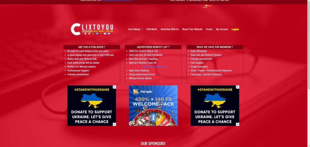 ClixToYou website screenhot